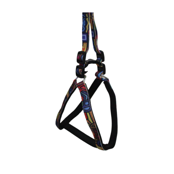 Multi colour padded dog harness